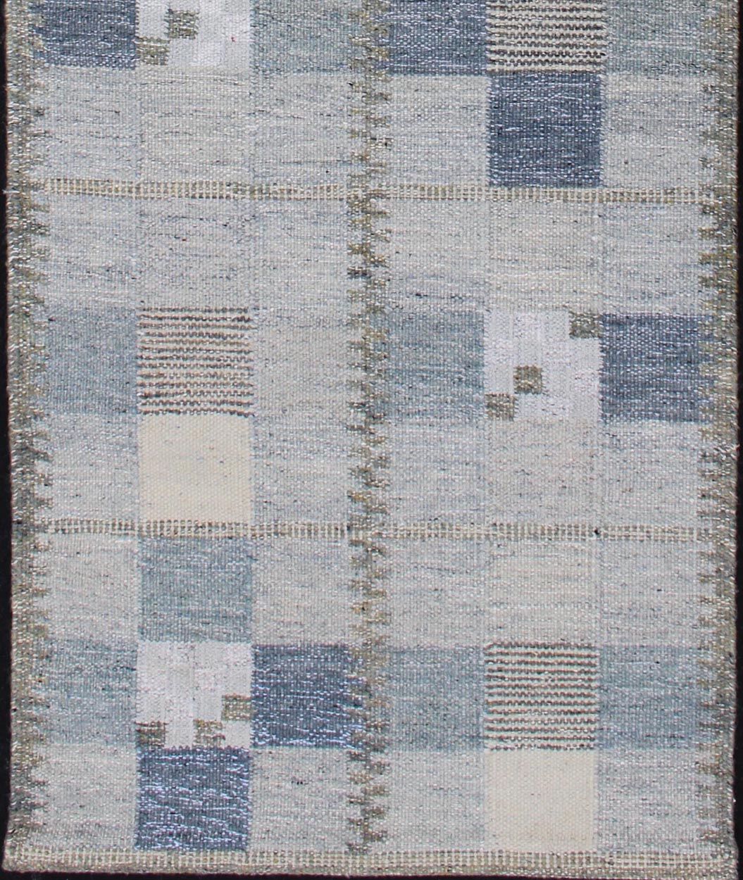 Scandinavian Style Flat - Weave Design Rug with Checkerboard Design in Gray, Blue kwarugs Gray and blue Scandinavian flat - weave design rug with geometric design, rug rjk - 18838 - shb - 137 - 01, country of origin / type: India / Scandinavian flat - weave. ... - Keivan Woven ArtsRJK - 18838 - SHB - 137 - 01 - 11493Rug