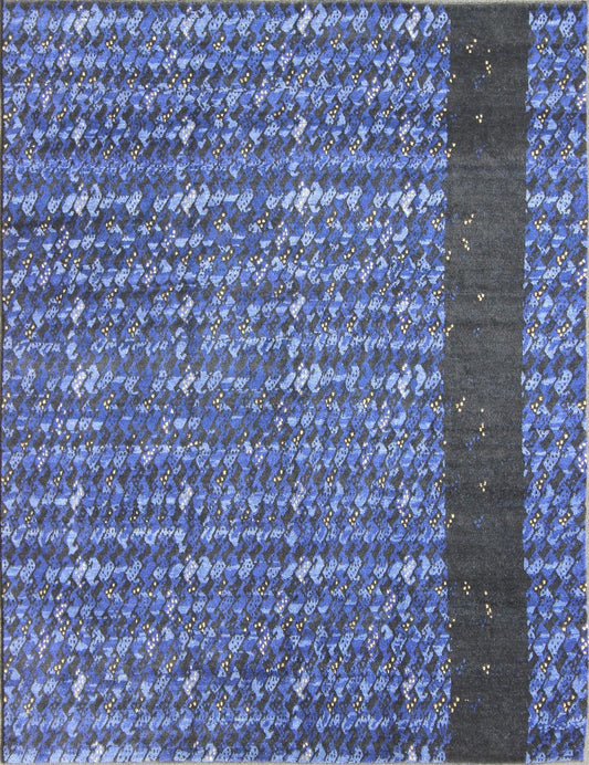 Modern Scandinavian/Swedish Geometric Design Rug by Keivan Woven Arts. rug RJK - 19410 - SHB - 121 - PILE, Keivan Woven Arts / country of origin / type: India / Scandinavian piled/flat weave rug Measures: 9'2 x 11'10. This Scandinavian Pile rug is inspir... - Keivan Woven ArtsRJK - 19410 - SHB - 121 - PILE - 1921Rug