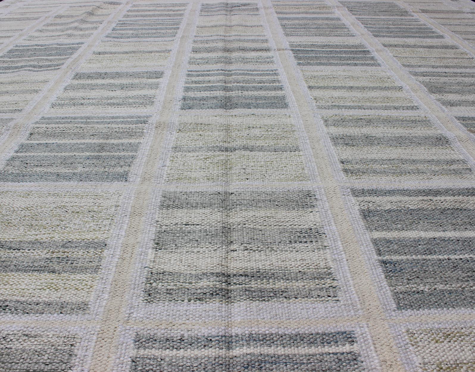 Neutral Stripe Pattern Modern Scandinavian Flat - Weave Rug by Keivan Woven Arts. rug rjk - 20011 - shb - 004 - 02, country of origin / type: India / Scandinavian flat - weave. This Scandinavian flat - weave is inspired by the work of Swedish textile designer... - Keivan Woven ArtsRJK - 20011 - SHB - 004 - 02 - 10486Rug