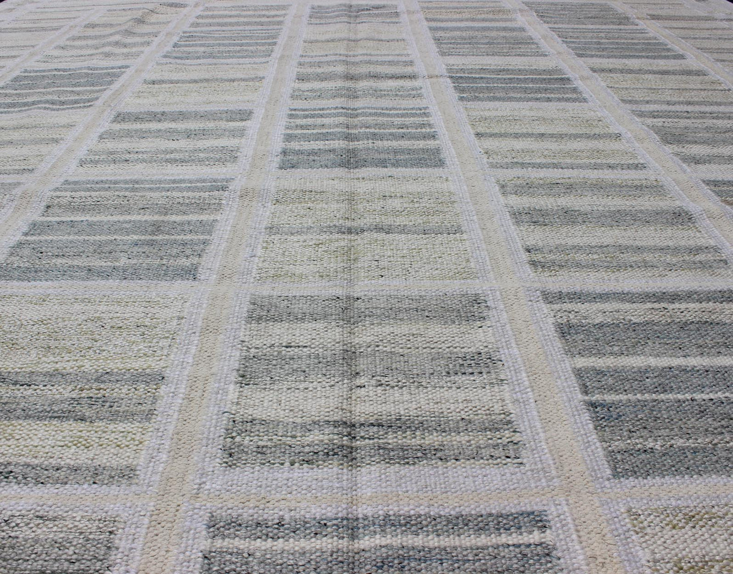 Neutral Stripe Pattern Modern Scandinavian Flat - Weave Rug by Keivan Woven Arts. rug rjk - 20011 - shb - 004 - 02, country of origin / type: India / Scandinavian flat - weave. This Scandinavian flat - weave is inspired by the work of Swedish textile designer... - Keivan Woven ArtsRJK - 20011 - SHB - 004 - 02 - 10486