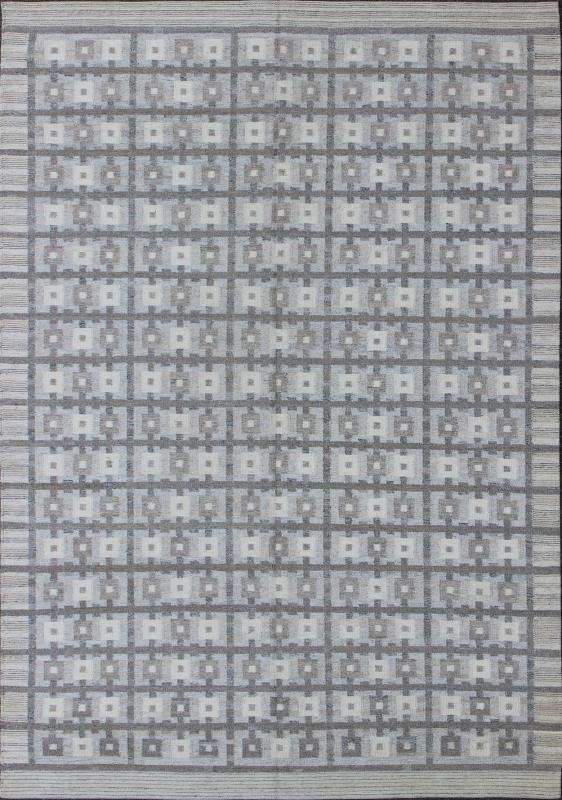 Large Modern Scandinavian/Swedish Design Rug - This Scandinavian flat - weave patterned rug is inspired by the work of Swedish textile designers of the early to mid - 20th Century. With a unique blend of historical and modern design, this dynamic and excitin... - Keivan Woven ArtsRJK - 20093 - SHB - 009 - 07 - 7935Rug