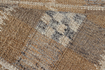 Modern Scandinavian/Swedish Box Design Rug with Earthy Color Tone's With Gray. rug RJK - 20790 - SHB - 137 - ALOE, country of origin / type: India / Scandinavian Flat Weave, circa 21th Century. Measures: 2'11 x 4'9 This Scandinavian flat - weave patterned... - Keivan Woven ArtsRJK - 20790 - SHB - 137 - ALOE - 24649Rug