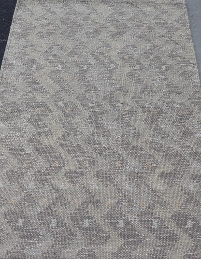 Geometric Modern Scandinavian Flat - Weave Design Rug in Gray And Light Gray Tones. Keivan Woven Arts / rug RJK - 20951 - STK - 001 - 01, country of origin / type: India / Scandinavian flat - weave. Measures: 3'2 x 4'10 This Scandinavian flat - weave is inspi... - Keivan Woven ArtsRJK - 20951 - STK - 001 - 01 - 24655Rug