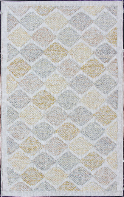 Keivan Woven Arts All - Over Diamond Scandinavian Flat - Weave Rug With Texture. Keivan Woven Arts / rug RJK - 23000 - DIAMOND, country of origin / type: Scandinavia / Scandinavian Modern. Measures: 3'0 x 5'0 This modern Scandinavian design flat - weave ... - Keivan Woven ArtsRJK - 23000 - DIAMOND - 13238Rug