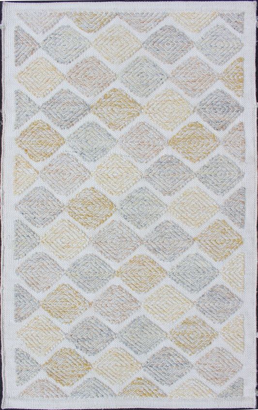 Keivan Woven Arts All - Over Diamond Scandinavian Flat - Weave Rug With Texture. Keivan Woven Arts / rug RJK - 23000 - DIAMOND, country of origin / type: Scandinavia / Scandinavian Modern. Measures: 3'0 x 5'0 This modern Scandinavian design flat - weave ... - Keivan Woven ArtsRJK - 23000 - DIAMOND - 13238Rug
