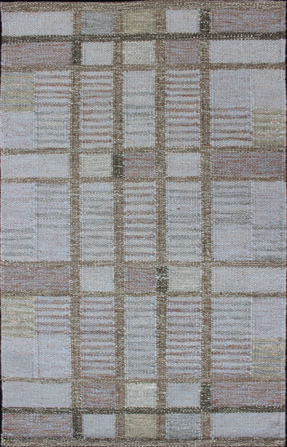 Geometric Stripe Block Modern Scandinavian Flat - Weave Design Rug in Gray Tones Gray colored geometric stripe block modern Scandinavian flat - weave design rug, Keivan Woven Arts / rug RJK - 23277 - SHB - 047 - G, country of origin / type: India / Scandina... - Keivan Woven ArtsRJK - 23277 - SHB - 047 - G - 13134Rug