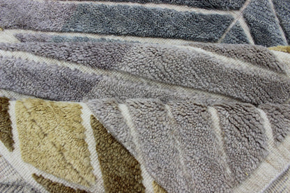 Modern Scandinavian/Swedish Design Rug by Keivan Woven Arts Measures: 9'2 x 11'10 Contemporary Scandinavian design piled rug in Light Purple/lavender, gray, green, gold, and cream, Keivan Woven Arts/ rug RJK - 23293, country of origin / type: In... - Keivan Woven ArtsRJK - 23293 - AHN - PILE - A - 2655 - 13140Rug