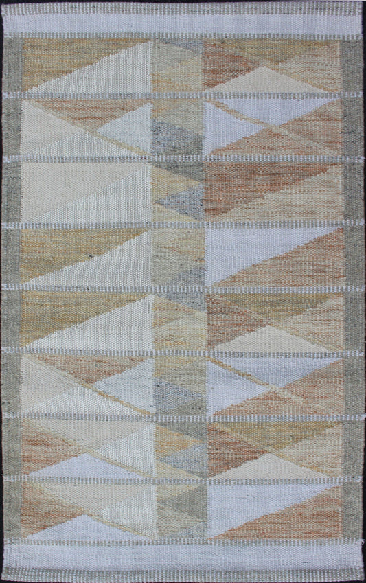 Keivan Woven Arts Scandinavian Flat - Weave Design Rug in Earthy Tones. Keivan Woven Arts / rug RJK - 23496 - SHB - 050 - 02, country of origin / type: India / Scandinavian flat - weave. Measures: 3'1 x 5'3 This Scandinavian flat - weave is inspired by the wo... - Keivan Woven ArtsRJK - 23496 - SHB - 050 - 02 - 13150Rug