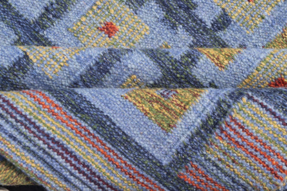 Keivan Woven Arts Large Modern Scandinavian/Swedish Geometric Design Rug. Keivan Woven Arts / rug RJK - 24231 - SHB - 009 - 13, country of origin / type: India / Scandinavian flat - weave. Measures: 10'5 x 13'9 This Scandinavian flat - weave patterned rug is... - Keivan Woven ArtsRJK - 24231 - SHB - 009 - 13 - 17310Rug
