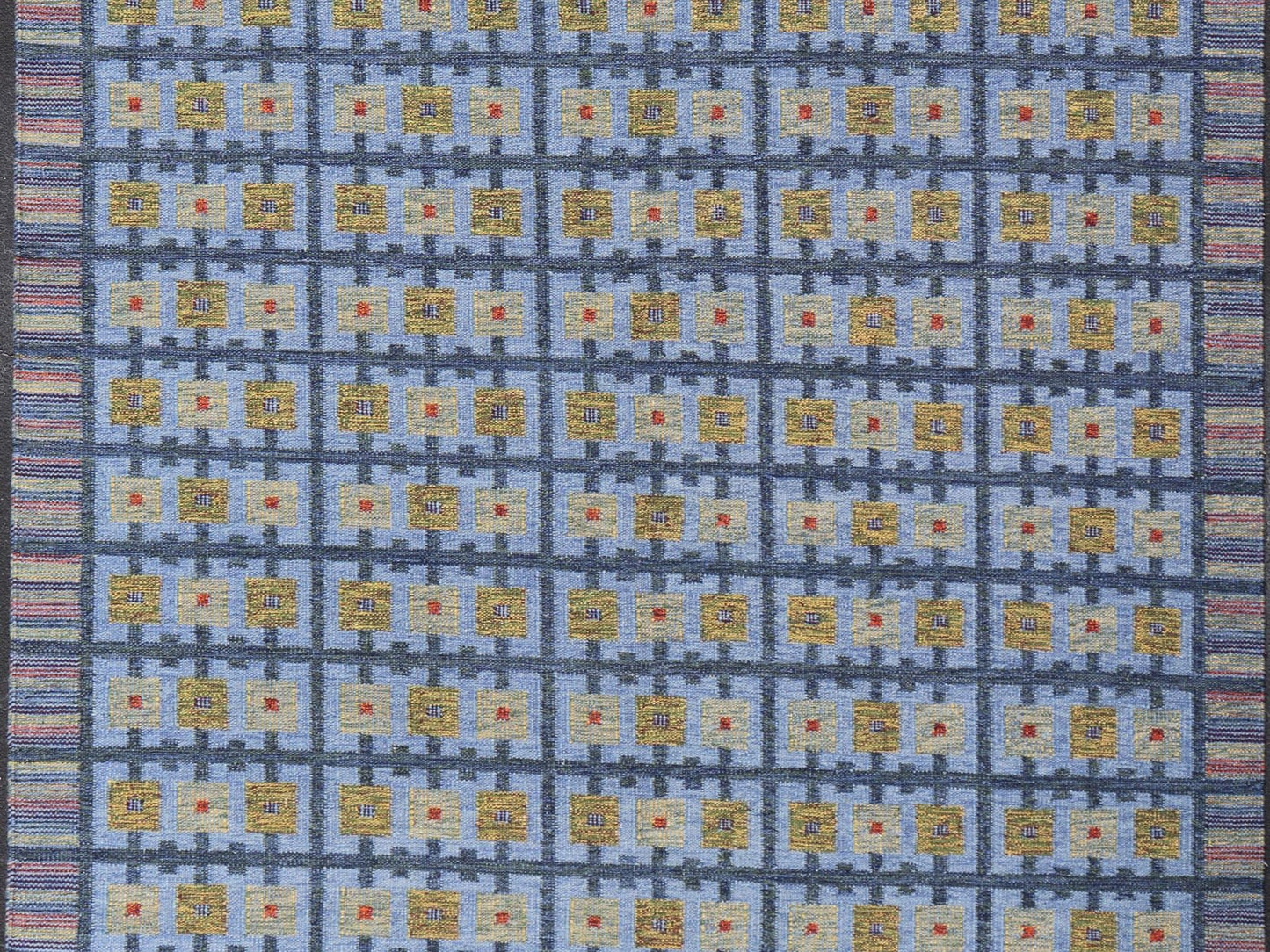 Keivan Woven Arts Large Modern Scandinavian/Swedish Geometric Design Rug. Keivan Woven Arts / rug RJK - 24231 - SHB - 009 - 13, country of origin / type: India / Scandinavian flat - weave. Measures: 10'5 x 13'9 This Scandinavian flat - weave patterned rug is... - Keivan Woven ArtsRJK - 24231 - SHB - 009 - 13 - 17310