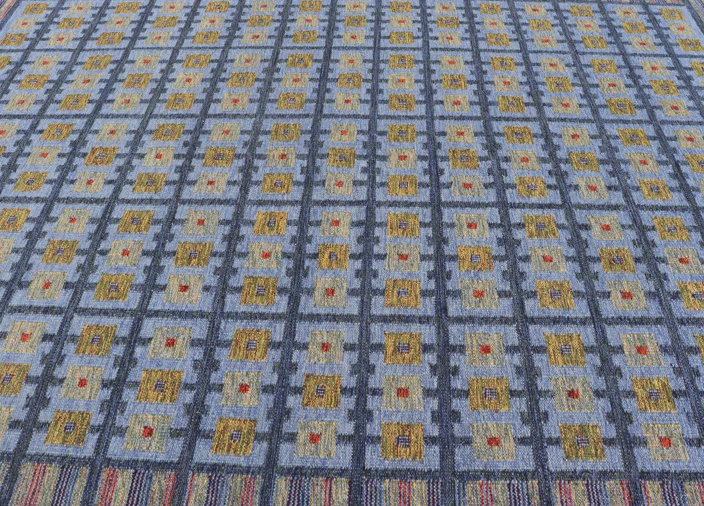 Keivan Woven Arts Large Modern Scandinavian/Swedish Geometric Design Rug. Keivan Woven Arts / rug RJK - 24231 - SHB - 009 - 13, country of origin / type: India / Scandinavian flat - weave. Measures: 10'5 x 13'9 This Scandinavian flat - weave patterned rug is... - Keivan Woven ArtsRJK - 24231 - SHB - 009 - 13 - 17310Rug