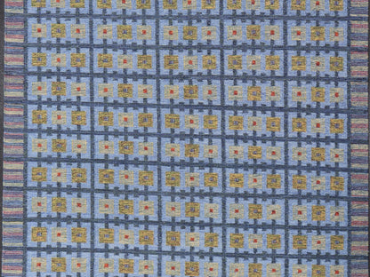 Keivan Woven Arts Large Modern Scandinavian/Swedish Geometric Design Rug. Keivan Woven Arts / rug RJK - 24231 - SHB - 009 - 13, country of origin / type: India / Scandinavian flat - weave. Measures: 10'5 x 13'9 This Scandinavian flat - weave patterned rug is... - Keivan Woven ArtsRJK - 24231 - SHB - 009 - 13 - 17310Rug