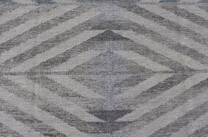 Modern Scandinavian Flat - Weave Reversible Rug With Large Diamond Design, Scandinavian rug, Swedish rug, Modern Scandinavian Flat - Weave Reversible Rug. Neutral colored Modern Scandinavian Flat - Weave Rug With Large Diamonds in silver, gray and blue. ... - Keivan Woven ArtsRJK - 24792 - SHB - 096 - 02 - 21529Rug