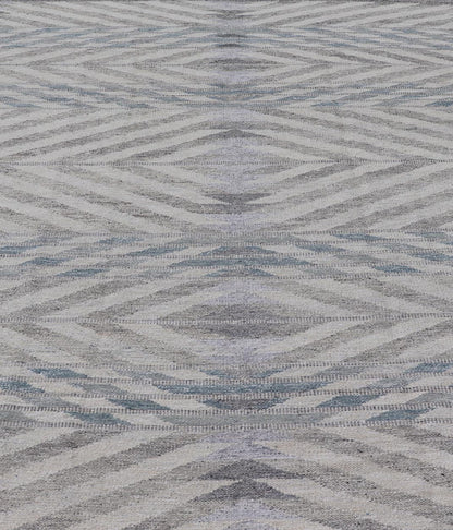 Modern Scandinavian Flat - Weave Reversible Rug With Large Diamond Design, Scandinavian rug, Swedish rug, Modern Scandinavian Flat - Weave Reversible Rug. Neutral colored Modern Scandinavian Flat - Weave Rug With Large Diamonds in silver, gray and blue. ... - Keivan Woven ArtsRJK - 24792 - SHB - 096 - 02 - 21529Rug