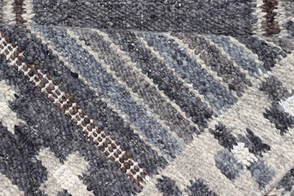 Modern Scandinavian/Swedish Design Rug in Blue, Charcoal, Gray and Cream. Keivan Woven Arts / rug RJK - 26358 - SHB - 004 - NU, country of origin / type: India / Scandinavian flatweave rug. Measures: 5'3 x 6'10 This Scandinavian flat weave rug is inspi... - Keivan Woven ArtsRJK - 26358 - SHB - 004 - NU - 24703Rug