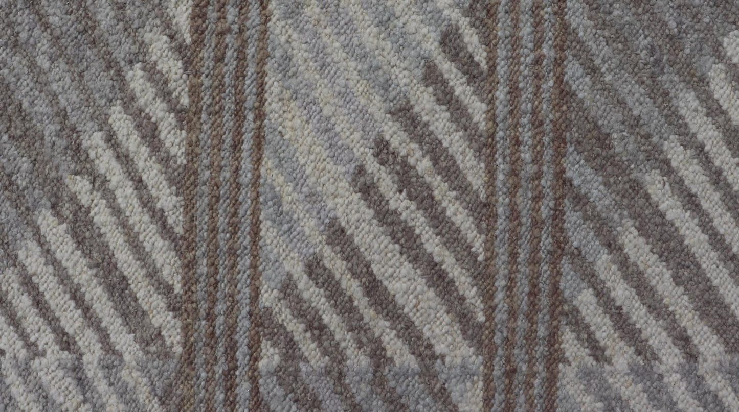 Modern Scandinavian Flat - Weave Rug With Modern Design in Gray, Ivory, Tan Tones. Keivan Woven Arts / rug RJK - 26627 - SHB - 014 - NU, country of origin / type: India / Scandinavian flat - weave. Measures: 7'10 x 10'7 This Scandinavian flat - weave style is... - Keivan Woven ArtsRJK - 26627 - SHB - 014 - NU - 25206
