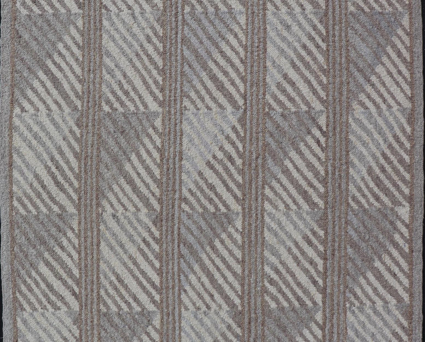Modern Scandinavian Flat - Weave Rug With Modern Design in Gray, Ivory, Tan Tones. Keivan Woven Arts / rug RJK - 26627 - SHB - 014 - NU, country of origin / type: India / Scandinavian flat - weave. Measures: 7'10 x 10'7 This Scandinavian flat - weave style is... - Keivan Woven ArtsRJK - 26627 - SHB - 014 - NU - 25206Rug