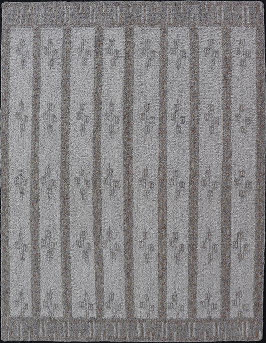 Scandinavian Inspired Design Rug Hand Woven in Light Blue, Tan and Gray Colors. Keivan Woven Arts, rug RJK - 26825 - SHB - 012 - NU, country of origin / type: India / Scandinavian flat - weave. Measures: 7'9 x 10'6 Scandinavian inspired design rug in ligh... - Keivan Woven ArtsRJK - 26825 - SHB - 012 - NU - 25212Rug