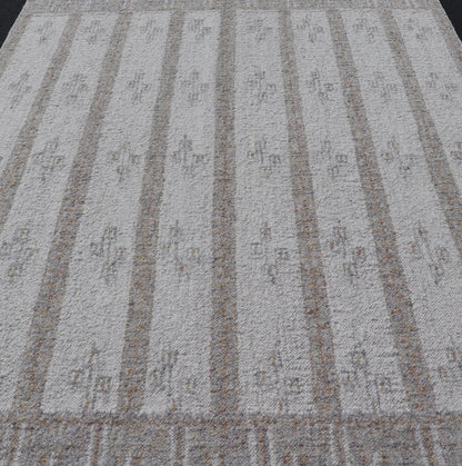 Scandinavian Inspired Design Rug Hand Woven in Light Blue, Tan and Gray Colors. Keivan Woven Arts, rug RJK - 26825 - SHB - 012 - NU, country of origin / type: India / Scandinavian flat - weave. Measures: 7'9 x 10'6 Scandinavian inspired design rug in ligh... - Keivan Woven ArtsRJK - 26825 - SHB - 012 - NU - 25212Rug