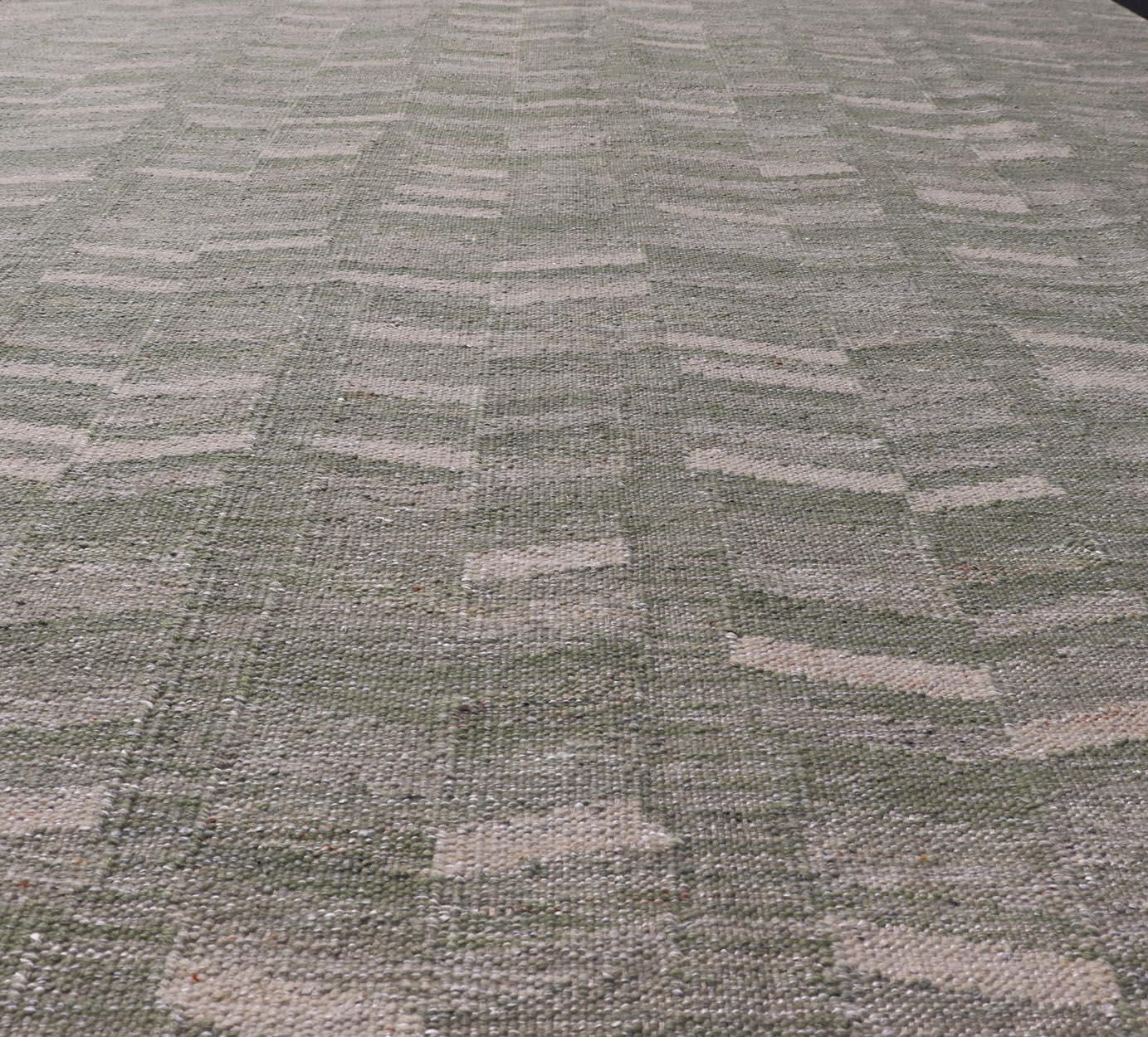 Modern Scandinavian/Swedish Flat Weave Geometric Design Rug in Green Tones. Keivan Woven Arts rug, RJK - 27959, country of origin / type: Scandinavian / Scandinavian Modern Flat Weave. Measures: 9'2 x 12'0 This Scandinavian rug is inspired by the ... - Keivan Woven ArtsRJK - 27959 - 25218Rugs