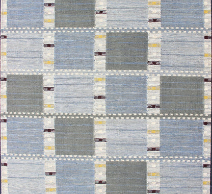 Keivan Woven Arts Modern Scandinavian Flat - Weave Design with Geometric Design. Keivan Woven Arts / rug RJK - 29594 - SHB - 022 - 02, country of origin / type: India / Scandinavian flat - weave. Measures: 6'1 x 8'11 This Scandinavian flat - weave style is ins... - Keivan Woven ArtsRJK - 29594 - SHB - 022 - 02 - 13608