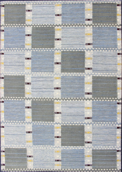 Keivan Woven Arts Modern Scandinavian Flat - Weave Design with Geometric Design. Keivan Woven Arts / rug RJK - 29594 - SHB - 022 - 02, country of origin / type: India / Scandinavian flat - weave. Measures: 6'1 x 8'11 This Scandinavian flat - weave style is ins... - Keivan Woven ArtsRJK - 29594 - SHB - 022 - 02 - 13608