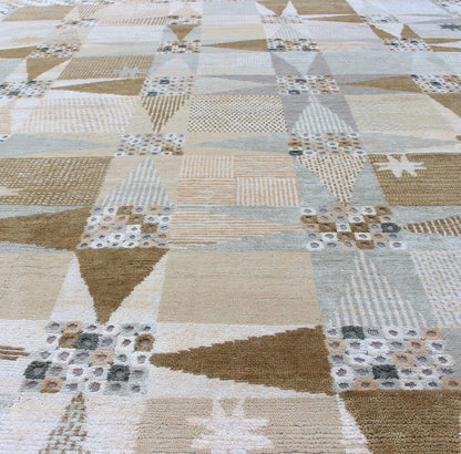 Keivan Woven Arts Piled Modern Scandinavian/Swedish Design Rug In Neutral Tones. Keivan Woven Arts / rug RJK - 29646, country of origin / type: India / Scandinavian piled rug. Measures: 9'0 x 12'0 This Scandinavian Pile rug is inspired by the wor... - Keivan Woven ArtsRJK - 29646 - A2121A - 13926Rug