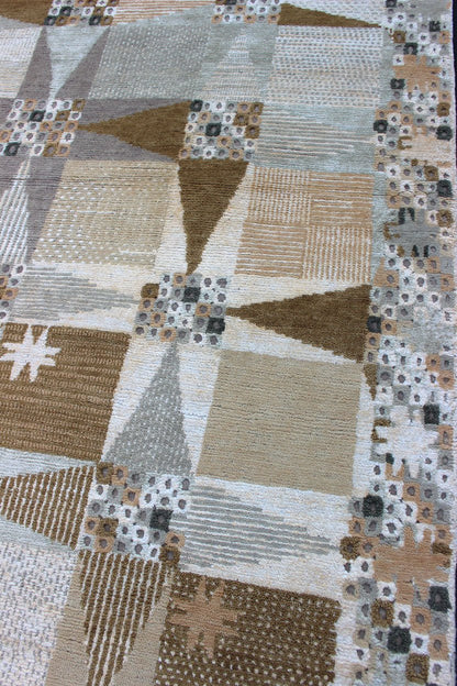 Keivan Woven Arts Piled Modern Scandinavian/Swedish Design Rug In Neutral Tones. Keivan Woven Arts / rug RJK - 29646, country of origin / type: India / Scandinavian piled rug. Measures: 9'0 x 12'0 This Scandinavian Pile rug is inspired by the wor... - Keivan Woven ArtsRJK - 29646 - A2121A - 13926Rug