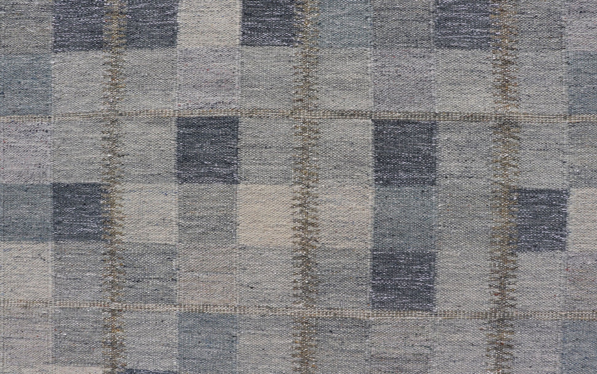 Scandinavian Style Flat - Weave Design Rug with Checkerboard Design in Gray, Blues Gray and blue Scandinavian flat - weave design rug with geometric design, Keivan Woven Arts , rug RJK - 44522 - SHB - 137 - 01, country of origin / type: India / Scandinavia... - Keivan Woven ArtsRJK - 44522 - SHB - 137 - 01 - 18204