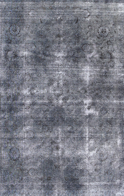 Large Vintage Persian Overdyed Tabriz Rug in Shades of Gray Large Vintage Persian Overdyed Tabriz Rug, rug RM - K4080, country of origin / type: Iran / Tabriz, circa Mid - 20th Century. Measures: 11' x 14'1. This midcentury, vintage P... - Keivan Woven ArtsRM - K4080 - 1177Rug