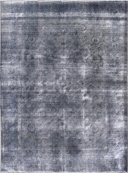 Large Vintage Persian Overdyed Tabriz Rug in Shades of Gray Large Vintage Persian Overdyed Tabriz Rug, rug RM - K4080, country of origin / type: Iran / Tabriz, circa Mid - 20th Century. Measures: 11' x 14'1. This midcentury, vintage P... - Keivan Woven ArtsRM - K4080 - 1177Rug