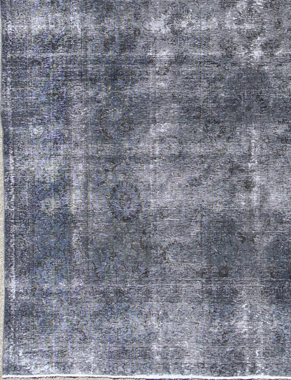 Large Vintage Persian Overdyed Tabriz Rug in Shades of Gray Large Vintage Persian Overdyed Tabriz Rug, rug RM - K4080, country of origin / type: Iran / Tabriz, circa Mid - 20th Century. Measures: 11' x 14'1. This midcentury, vintage P... - Keivan Woven ArtsRM - K4080 - 1177Rug