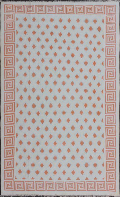 Large Vintage Cotton Designer Dhurrie, designer Cotton Dhurrie Large Vintage Rug. Keivan Woven Arts/ rug ROD - 4111, country of origin / type: India / Cotton Dhurrie, condition: Vintage in good condition Measures: 11'6 x 17'10 Acquired from... - Keivan Woven ArtsROD - 4111 - 7591Rug