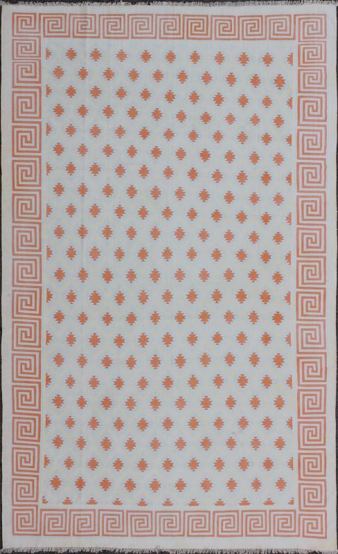 Large Vintage Cotton Designer Dhurrie, designer Cotton Dhurrie Large Vintage Rug. Keivan Woven Arts/ rug ROD - 4111, country of origin / type: India / Cotton Dhurrie, condition: Vintage in good condition Measures: 11'6 x 17'10 Acquired from... - Keivan Woven ArtsROD - 4111 - 7591Rug