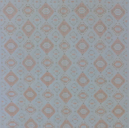 Large Vintage Cotton Dhurrie with Pastel Colors. Keivan Woven Arts / rug ROD - 4234, country of origin / type: India / Dhurrie, circa 1970 Woven during the mid - 20th Century, this designer flat - woven Indian cotton dhurrie is adorned with a diamond ... - Keivan Woven ArtsROD - 4234 - 7595Rug