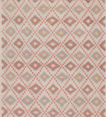 Large Vintage Indian Designer Cotton Dhurrie In Muted Pastel Colors. Keivan Woven Arts / rug ROD - 4485, country of origin / type: India / Dhurrie, circa 1970 Measures: 10'6 x 19'4. Woven during the mid - 20th Century, this designer flat - woven Indi... - Keivan Woven ArtsROD - 4485 - 7615Rug