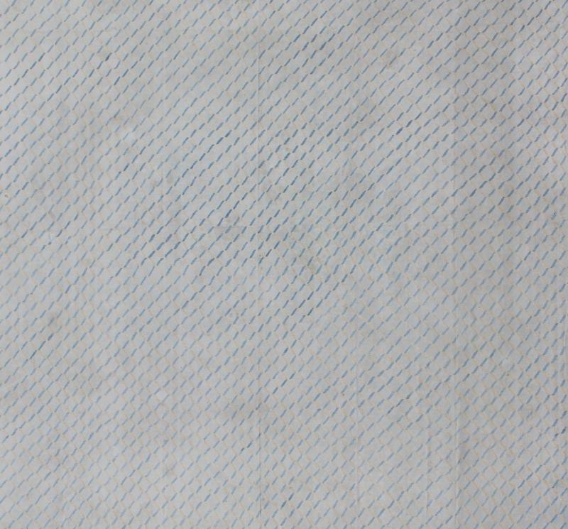 Oversized Large Square Cotton Dhurrie With Small Repeating Design in Shades of Light Blue. Keivan Woven Arts / rug ROD - 5253, country of origin / type: India / Dhurrie, circa 1950 Measures: 14'6 x 15'4. This decorative cotton dhurries was wove... - Keivan Woven ArtsROD - 5253 - 7685Rug
