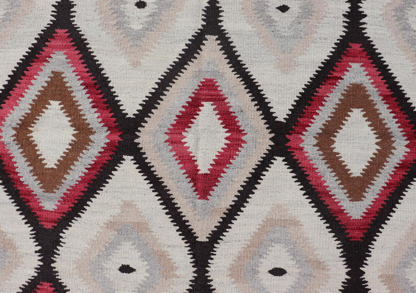 American Navajo Design Rug with Latticework Tribal Design in Red, Black and Gray. Keivan Woven Arts / rug RSC - 85543 - AR - 166, country of origin / type: North America / Navajo, circa early 21st century. Measures: 5'2 x 7'9 This intriguing contempo... - Keivan Woven ArtsRSC - 85543 - AR - 166 - 25272Rug