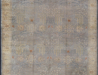 Outstanding Large Oushak with light purple and gray with willow tree design. Keivan Woven Arts / rug S12 - 0101, country of origin / type: Turkey / Oushak, circa Early - 20th century. Large Oushak. Large antique Oushak. Purple Oushak. Measures: 13' x 18... - Keivan Woven ArtsS12 - 0101 - 3035Rug