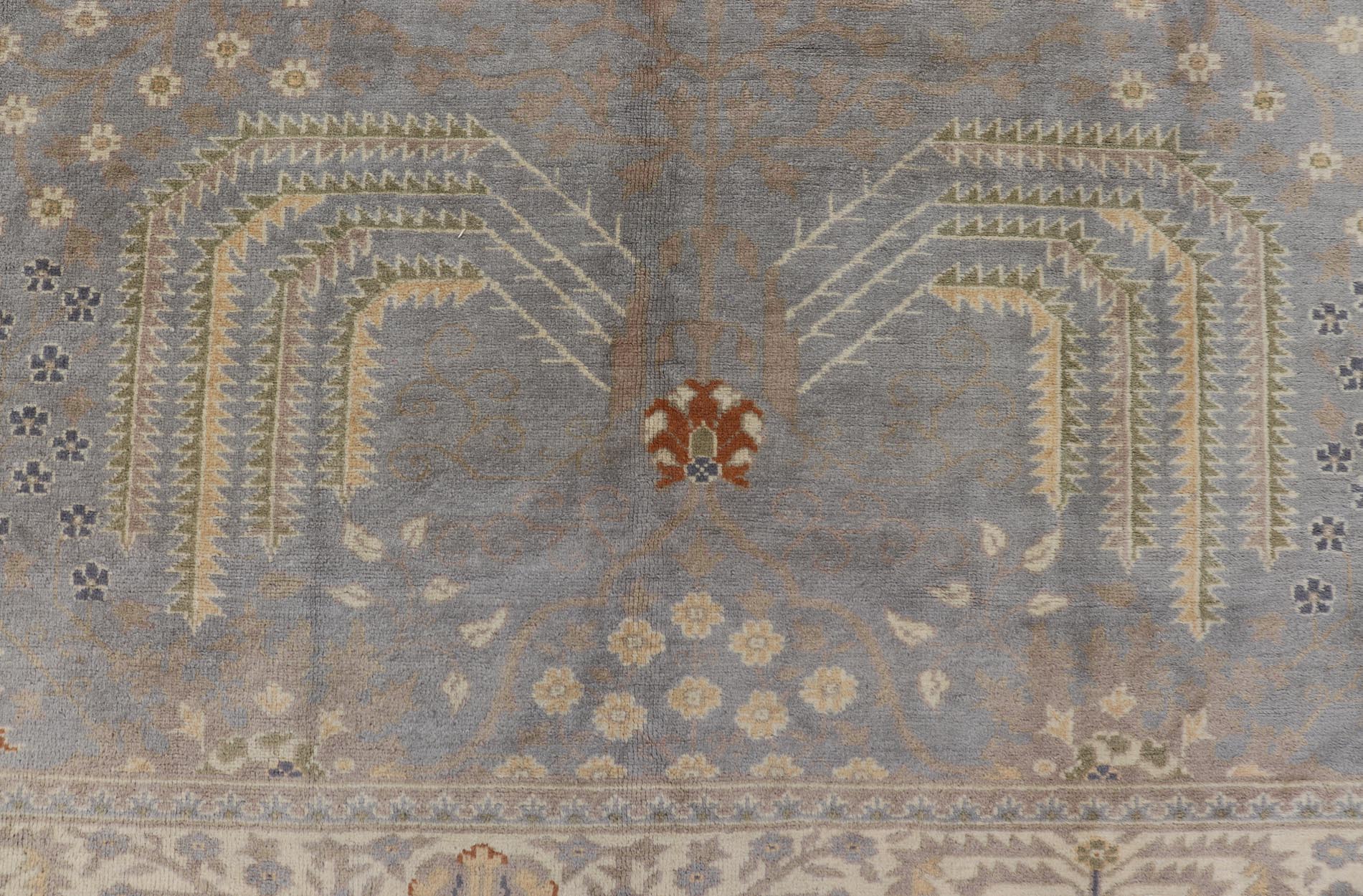 Outstanding Large Oushak with light purple and gray with willow tree design. Keivan Woven Arts / rug S12 - 0101, country of origin / type: Turkey / Oushak, circa Early - 20th century. Large Oushak. Large antique Oushak. Purple Oushak. Measures: 13' x 18... - Keivan Woven ArtsS12 - 0101 - 3035Rug