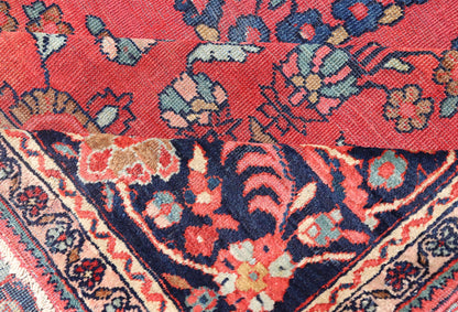 Antique Sultanabad Carpet with All - Over Large Scale Flower Design With Red Field. Keivan Woven Arts / Rug / S12 - 0106 / country of origin / type: Iran / Sultanabad / circa 1910. This Sultanabad Mahal relies heavily on exquisite details as well as lar... - Keivan Woven ArtsS12 - 0106 - 3041Rug