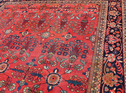 Antique Sultanabad Carpet with All - Over Large Scale Flower Design With Red Field. Keivan Woven Arts / Rug / S12 - 0106 / country of origin / type: Iran / Sultanabad / circa 1910. This Sultanabad Mahal relies heavily on exquisite details as well as lar... - Keivan Woven ArtsS12 - 0106 - 3041Rug
