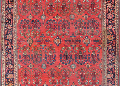 Antique Sultanabad Carpet with All - Over Large Scale Flower Design With Red Field. Keivan Woven Arts / Rug / S12 - 0106 / country of origin / type: Iran / Sultanabad / circa 1910. This Sultanabad Mahal relies heavily on exquisite details as well as lar... - Keivan Woven ArtsS12 - 0106 - 3041Rug