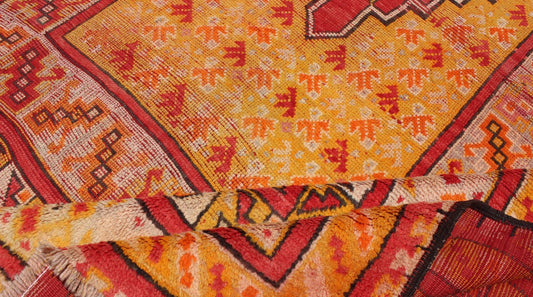 Antique Moroccan Rug With Medallion and Layered Geometric Borders. Vibrant Antique Moroccan rug with medallion and geometric layered border, rug s12 - 0404,. country of origin / type: Africa / Morocco, circa 1930's. Keivan Woven Arts, S12 - 0404. ... - Keivan Woven ArtsS12 - 0404 - 3227Rug