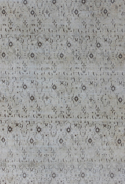 Large antique Persian Tabriz rug with all - over design in cream and brown accents. Keivan Woven Arts / rug S12 - 0408, country of origin / type: Iran / Tabriz, circa 1900. Measures: 10'8 x 14'9. Tabriz rugs are distinguished by their excellent wea... - Keivan Woven ArtsS12 - 0408 - 3235Rug