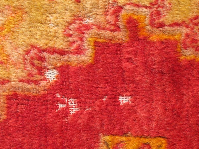 Angora Wool Antique Turkish Oushak Rug with Vibrant Red Floral Medallion Design, rug s12 - 0512, country of origin / type: Turkey / Oushak, circa 1910 Woven with a combination of angora and old wool, this magnificent Oushak boasts a central medall... - Keivan Woven ArtsS12 - 0512 - 3249Rug