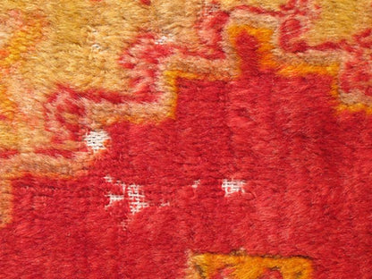 Angora Wool Antique Turkish Oushak Rug with Vibrant Red Floral Medallion Design, rug s12 - 0512, country of origin / type: Turkey / Oushak, circa 1910 Woven with a combination of angora and old wool, this magnificent Oushak boasts a central medall... - Keivan Woven ArtsS12 - 0512 - 3249Rug