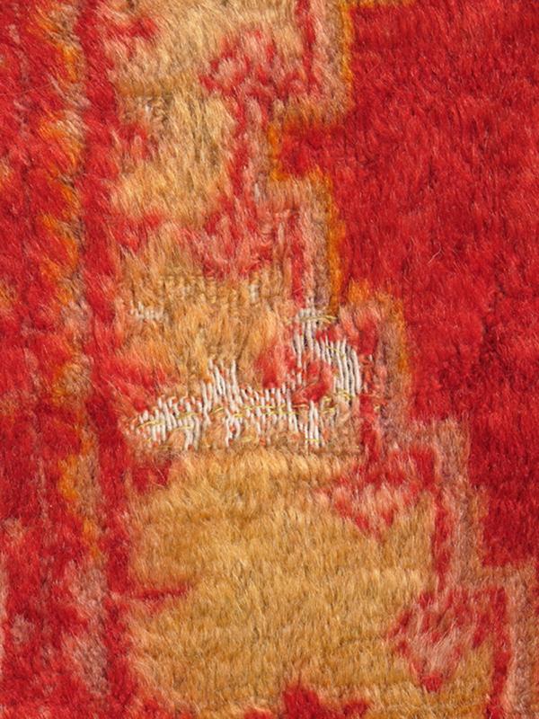 Angora Wool Antique Turkish Oushak Rug with Vibrant Red Floral Medallion Design, rug s12 - 0512, country of origin / type: Turkey / Oushak, circa 1910 Woven with a combination of angora and old wool, this magnificent Oushak boasts a central medall... - Keivan Woven ArtsS12 - 0512 - 3249Rug