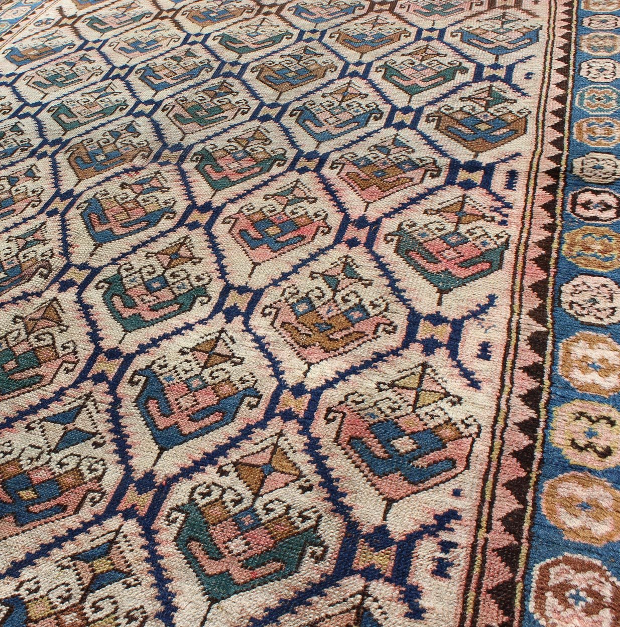 Early 20th Century Antique Karabagh Carpet with All - Over Sub - Geometric Design This stunning antique Karabagh carpet from the early 20th century displays an intricate all - over sub - geometric design. Diamond - shaped patterns are intermixed with deco... - Keivan Woven ArtsS12 - 0520 - 4732