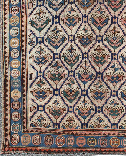 Early 20th Century Antique Karabagh Carpet with All - Over Sub - Geometric Design This stunning antique Karabagh carpet from the early 20th century displays an intricate all - over sub - geometric design. Diamond - shaped patterns are intermixed with deco... - Keivan Woven ArtsS12 - 0520 - 4732Rug